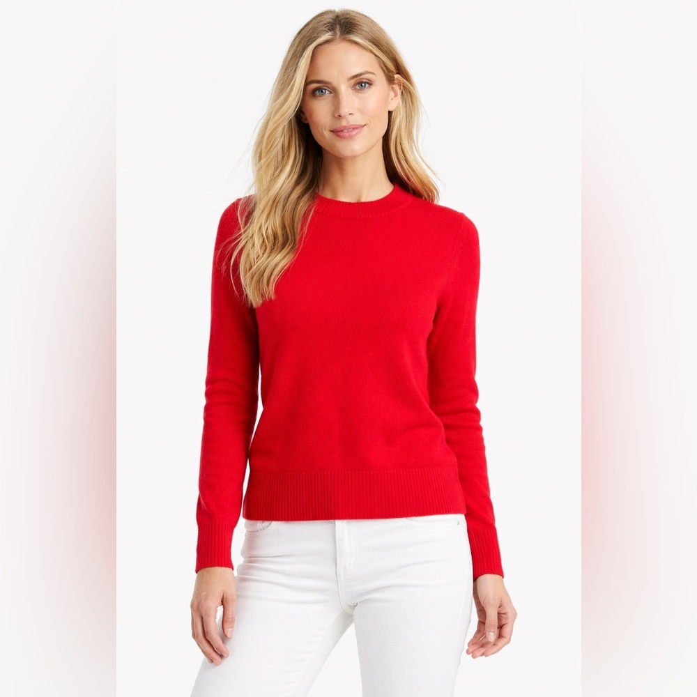 J. Crew extra soft Red Crew Neck Sweater Wool Blend size small